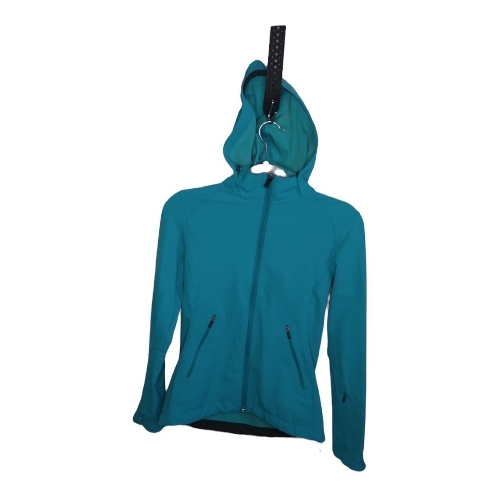 REI Turquoise Jacket 68% nylon 23%poly 9% spandex Sz XS